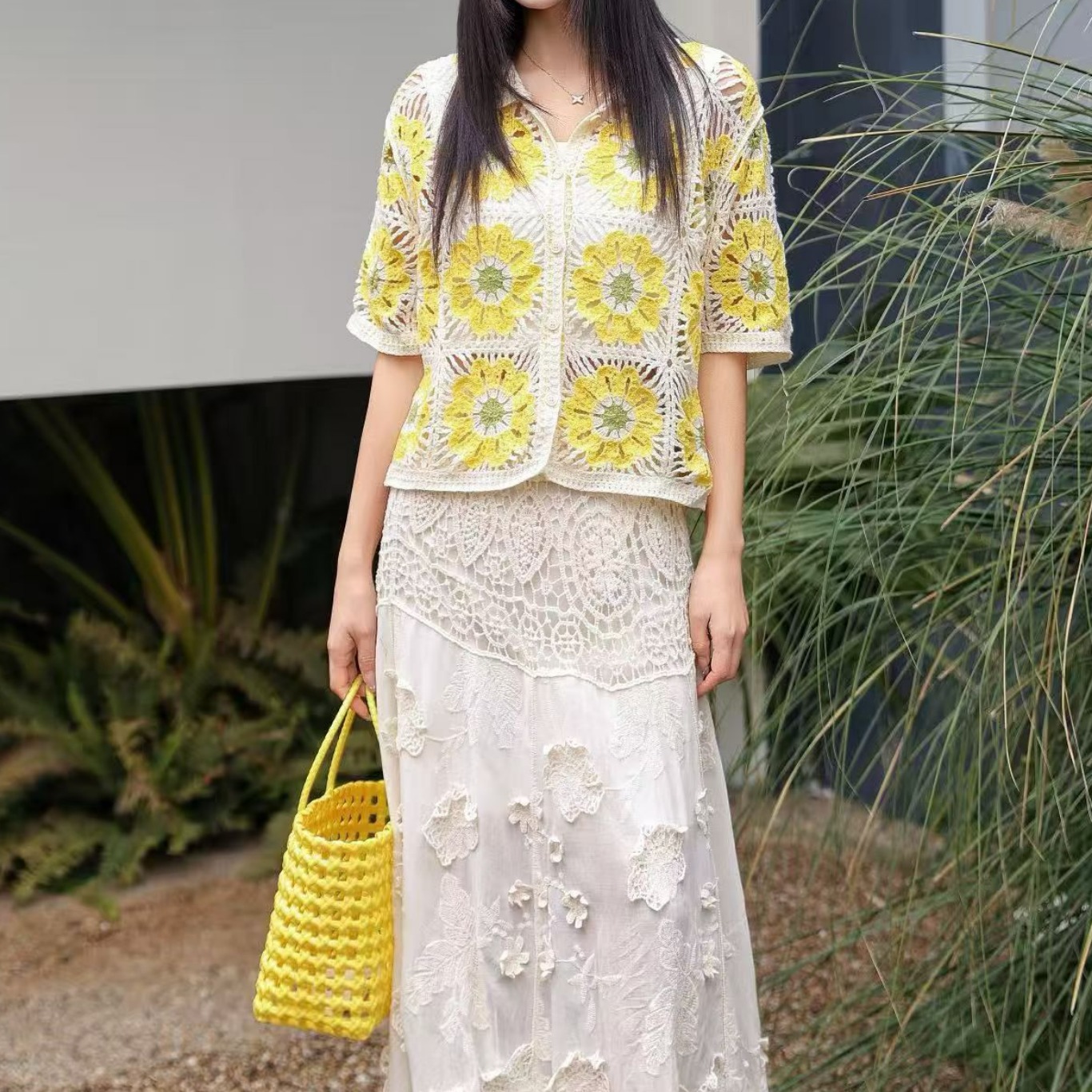 Granny Square Crochet Knit Pol - огляд і ціна Crochet Top Boho