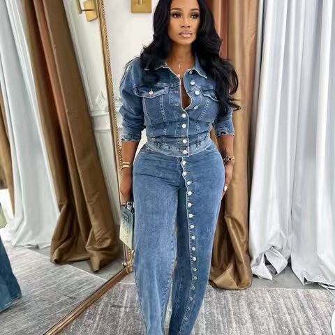 Jeans Suit Women Denim 2 Piece - огляд і ціна Vintage Fashion Jacket