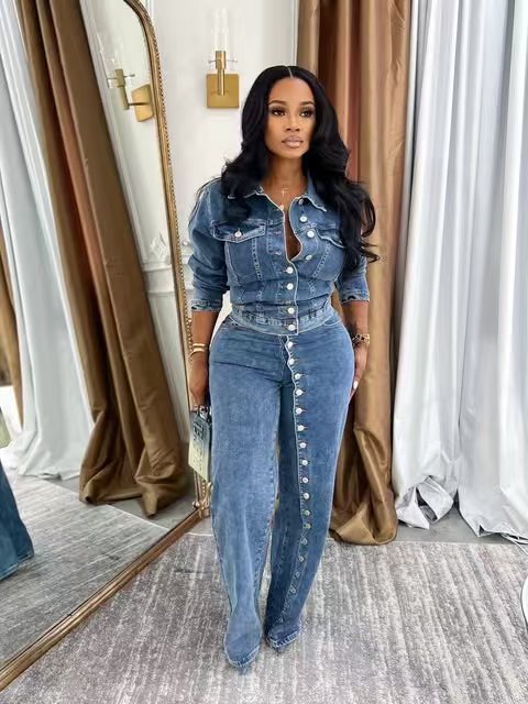 Jeans Suit Women Denim 2 Piece - огляд і ціна Vintage Fashion Jacket