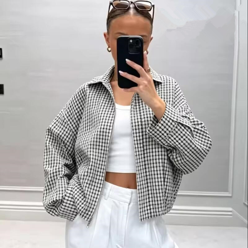 Plaid Bomber Jacket Women Demi - огляд і ціна Varsity Jacket Wool