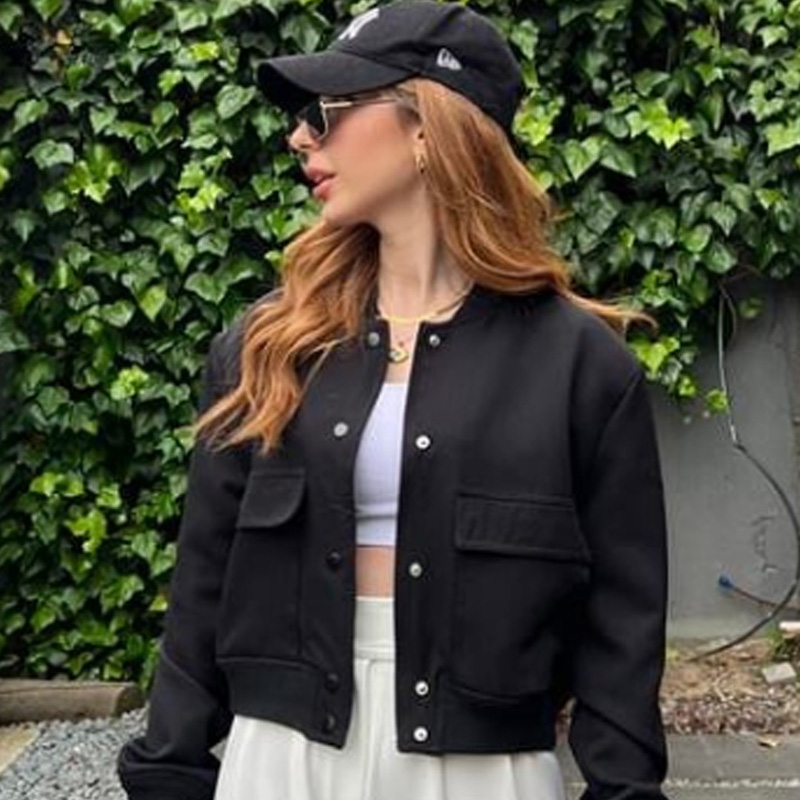 HXAO Women's Bomber Jacket Cro - огляд і ціна Varsity Jacket Wool