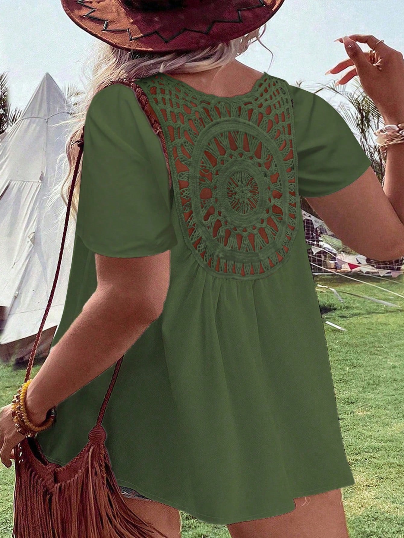 Women's Plus Size Crochet Back - огляд і ціна Crochet Top Boho