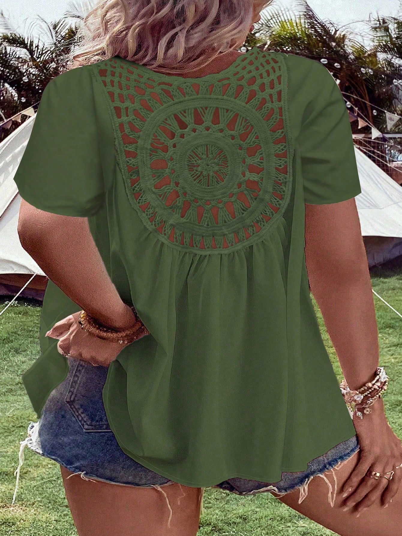 Women's Plus Size Crochet Back - огляд і ціна Crochet Top Boho