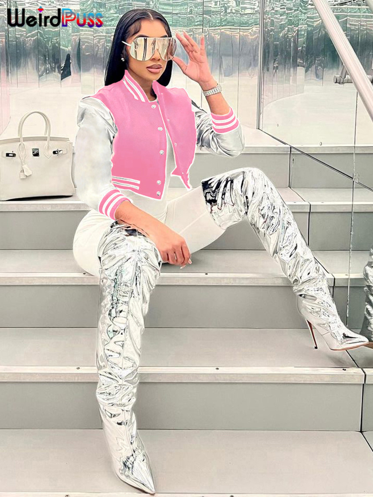 Weird Puss Fluffy Letter Short - огляд і ціна Varsity Jacket Wool