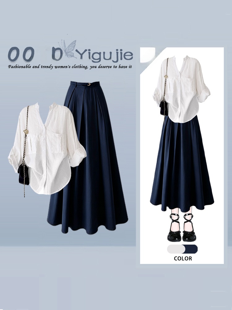 Loose Long Sleeve V-Neck Casua - огляд і ціна Vintage Fashion Collection