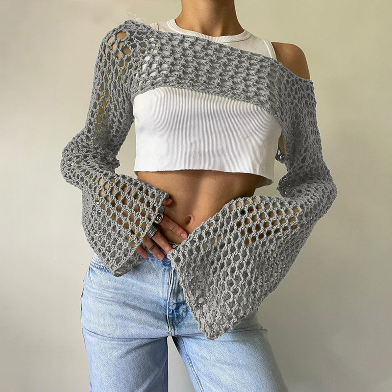 Long Sleeve Crochet Crop Top S - огляд і ціна Crochet Top Boho