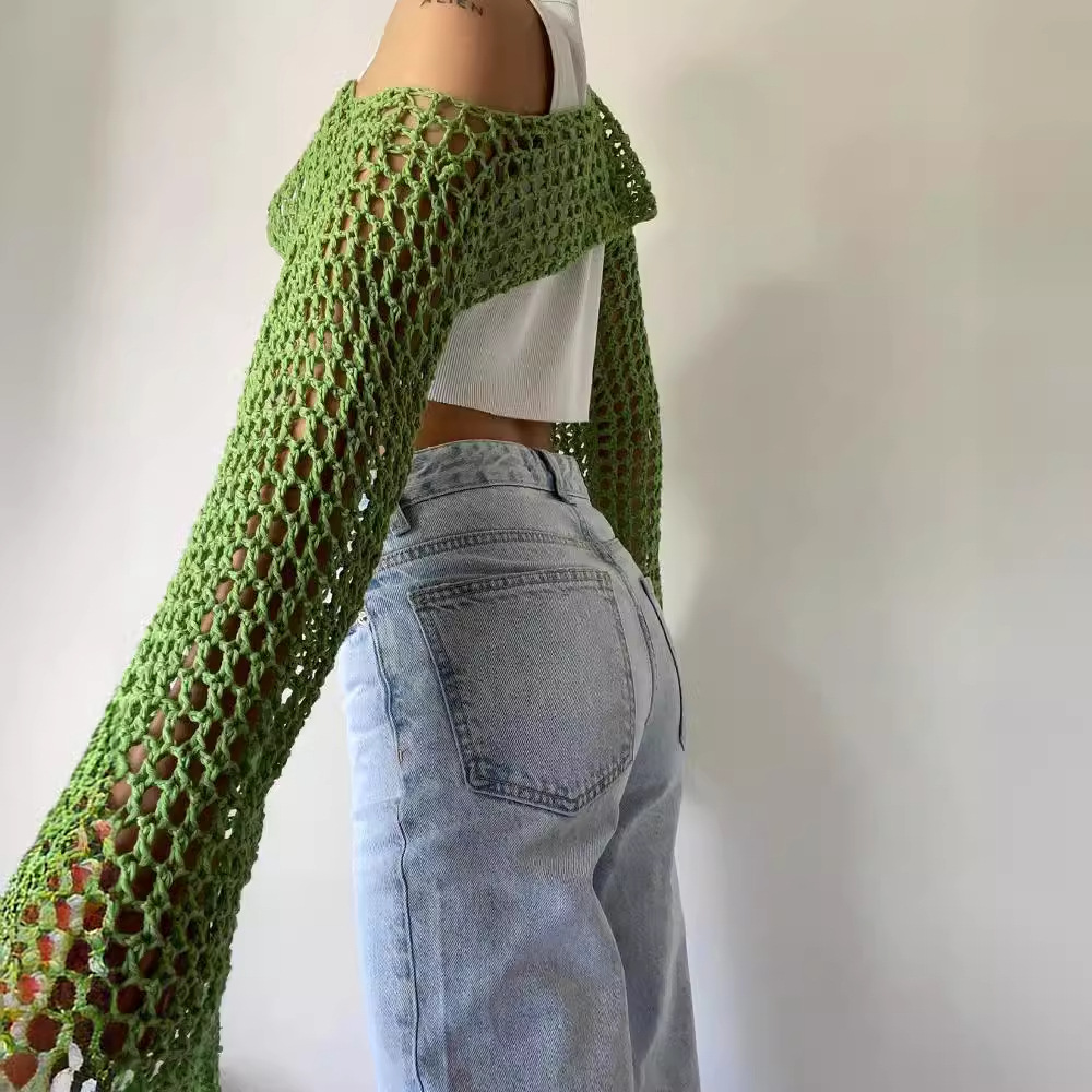 Long Sleeve Crochet Crop Top S - огляд і ціна Crochet Top Boho