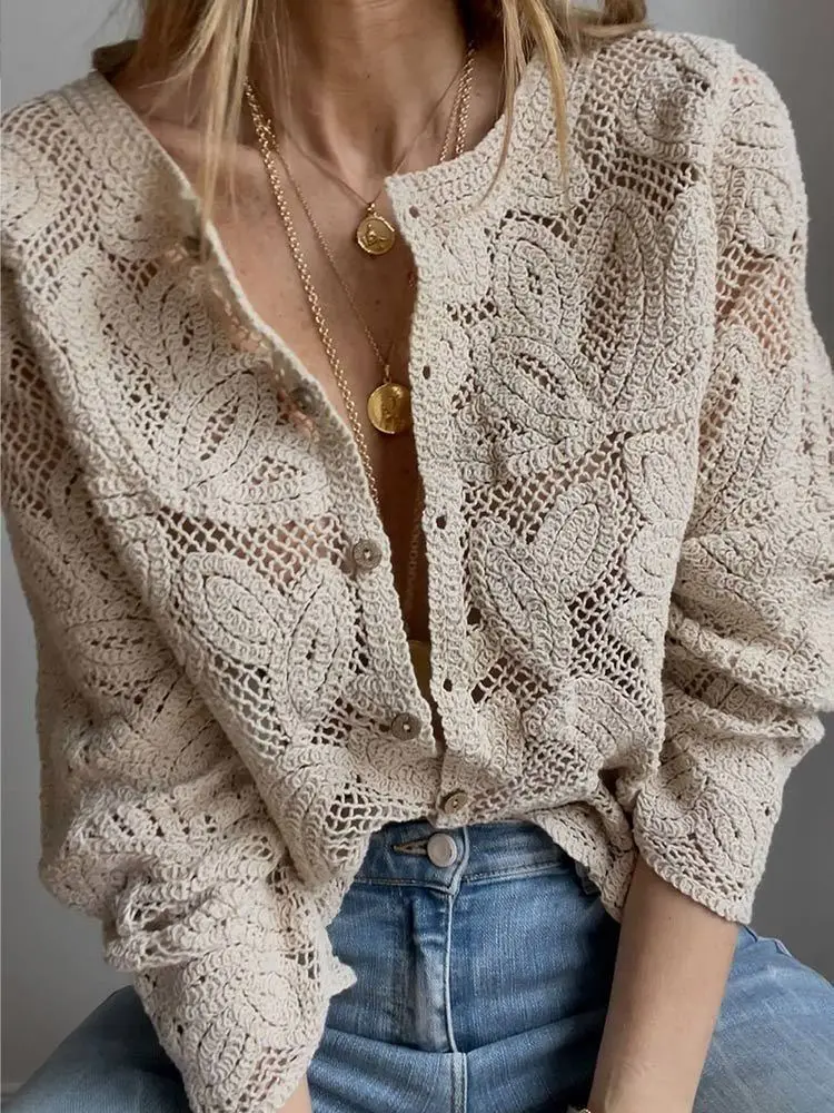 Women's Crochet Knit Shirts Bu - огляд і ціна Crochet Top Boho