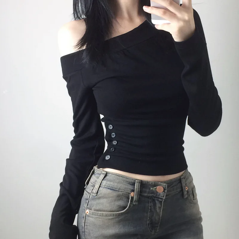 Y2K Vintage Pleated Button T-S - огляд і ціна Vintage Fashion Women