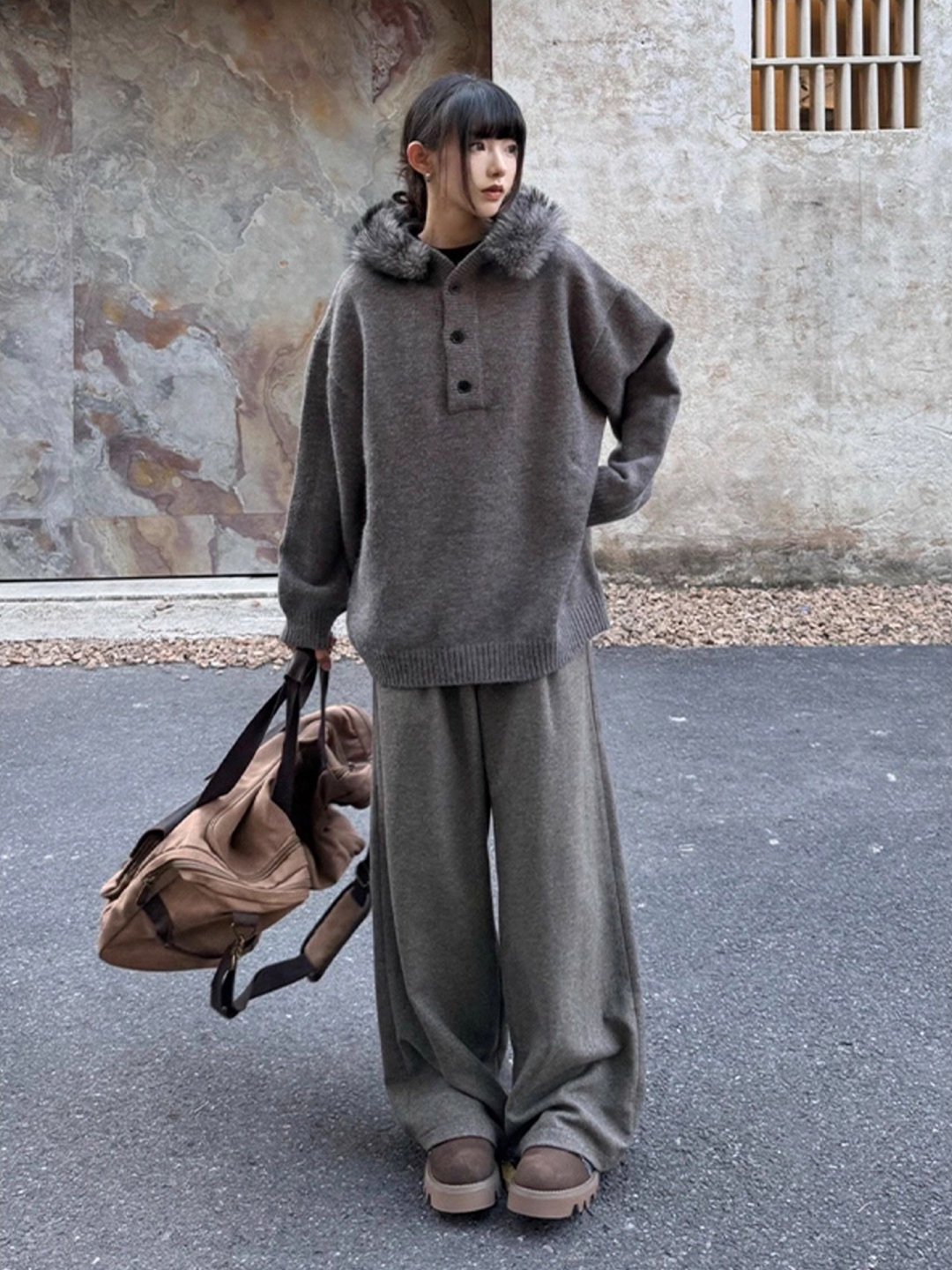 Fur Collar Brown Jackets Mens  - огляд і ціна Varsity Jacket Wool